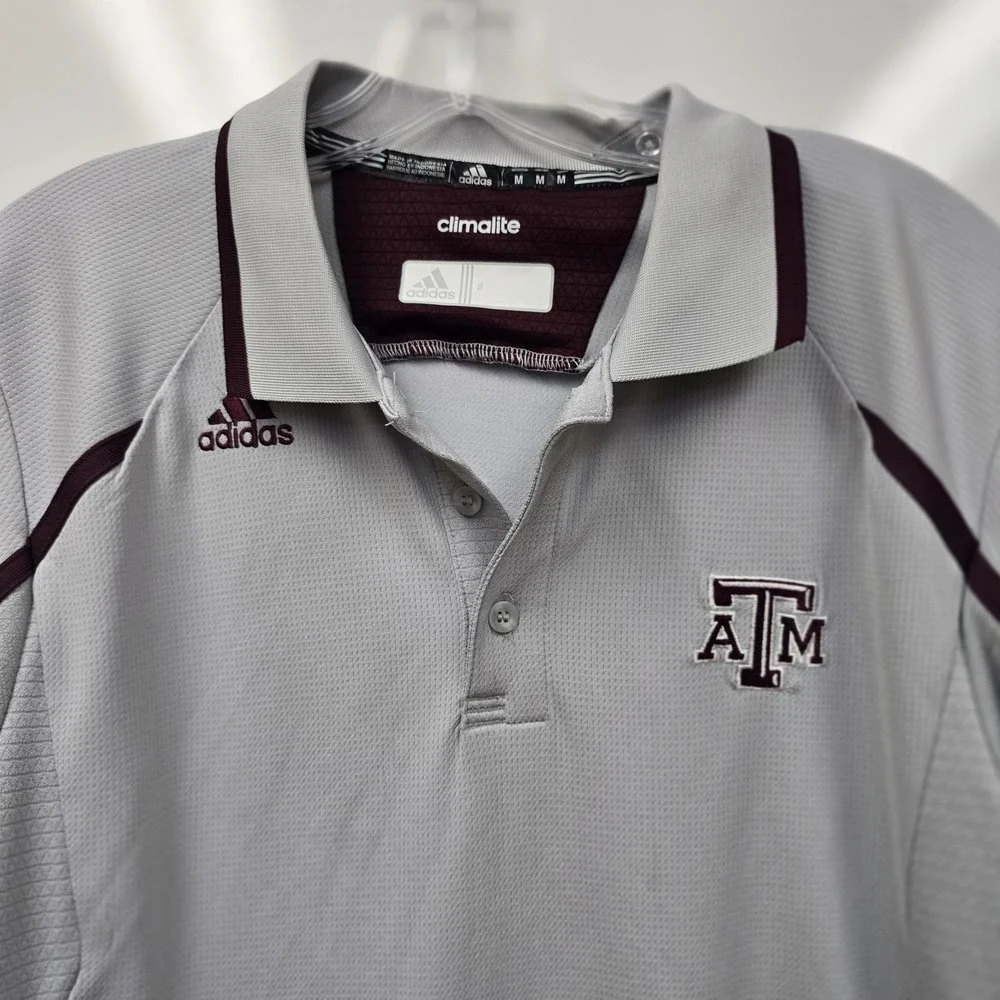 Texas A&M Aggies Adidas Men's Polo‎ Shirts Medium College Collegiate Golf Shirt